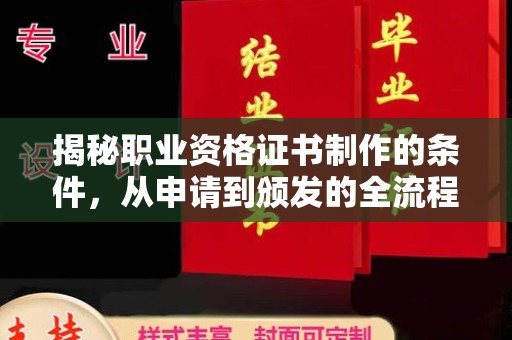 云龙揭秘职业资格证书制作的条件，从申请到颁发的全流程解析