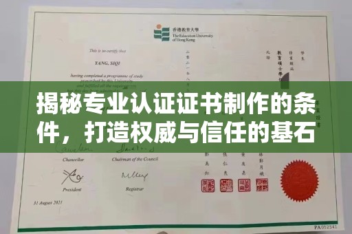 云龙揭秘专业认证证书制作的条件，打造权威与信任的基石