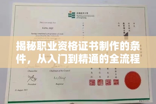 云龙揭秘职业资格证书制作的条件，从入门到精通的全流程解析