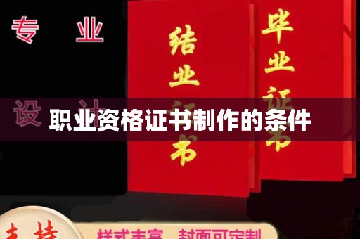 云龙职业资格证书制作的条件