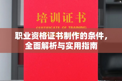 云龙职业资格证书制作的条件，全面解析与实用指南